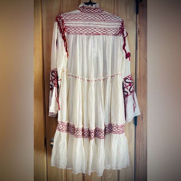 NWT | Zara Atelier | Cream and Red Embroidered Dress XS-S - Picture 11 of 16
